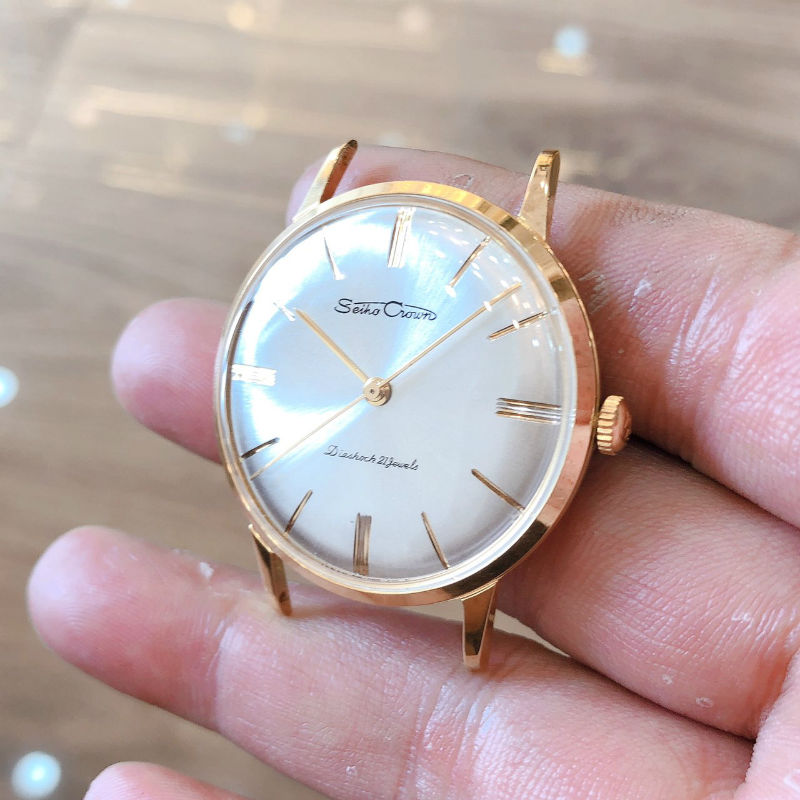 Đồng hồ cổ SEIKO Cronos lên dây lacke vàng 20 micro chính hãng Nhật Bản
