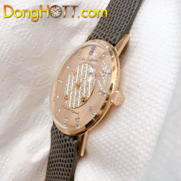 Đồng hồ cổ Seiko Goldfeather kim đĩa đính xoàn vàng đúc đặc 18k lên dây chính hãng nhật bản 