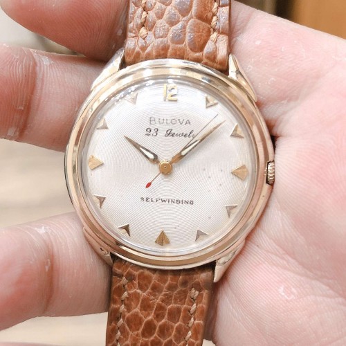 Đồng hồ cổ Bulova automatic bọc vàng 10k RGP chính hãng Mỹ