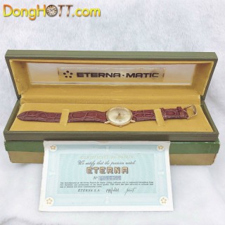 Đồng hồ cổ Eterna 3000 automatic vàng đúc 18k nguyên khối siêu mõng ~7,5mm fullbox huyền thoại