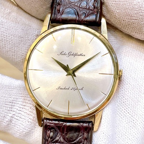 Đồng hồ cổ Seiko Gold Feather bọc vàng 14k goldfilled lên dây chính hãng nhật bản