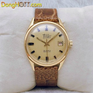Đồng hồ cổ TEMPO Automatic lacke vàng 18k chính hãng Thuỵ Sỹ