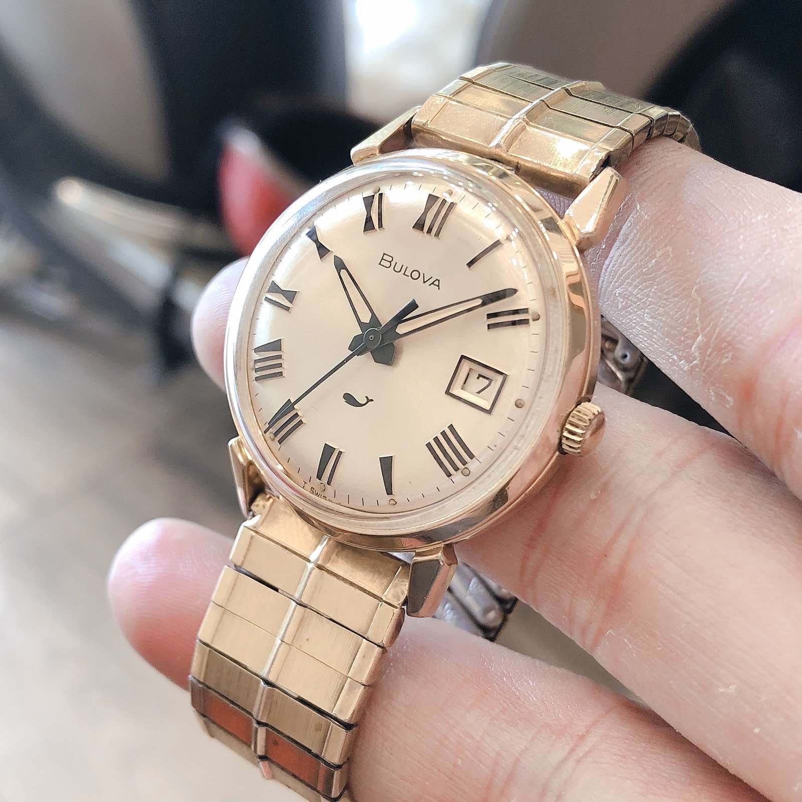 Đồng hồ cổ Bulova lên dây bọc vàng 10k RGP chính hãng Thuỵ Sĩ