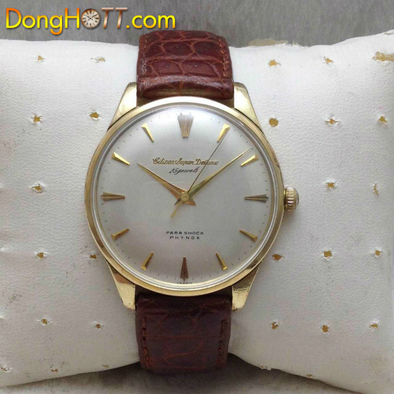 Đồng hồ cổ CITIZEN SUPER DELUXE lên dây 14K 80 MICRONS chính hãng Nhật