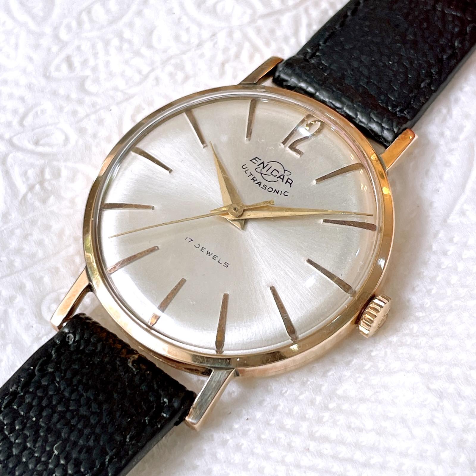 Đồng hồ cổ ENICAR ULTRASONIC lên dây vàng đúc 18k chính hãng thụy Sĩ