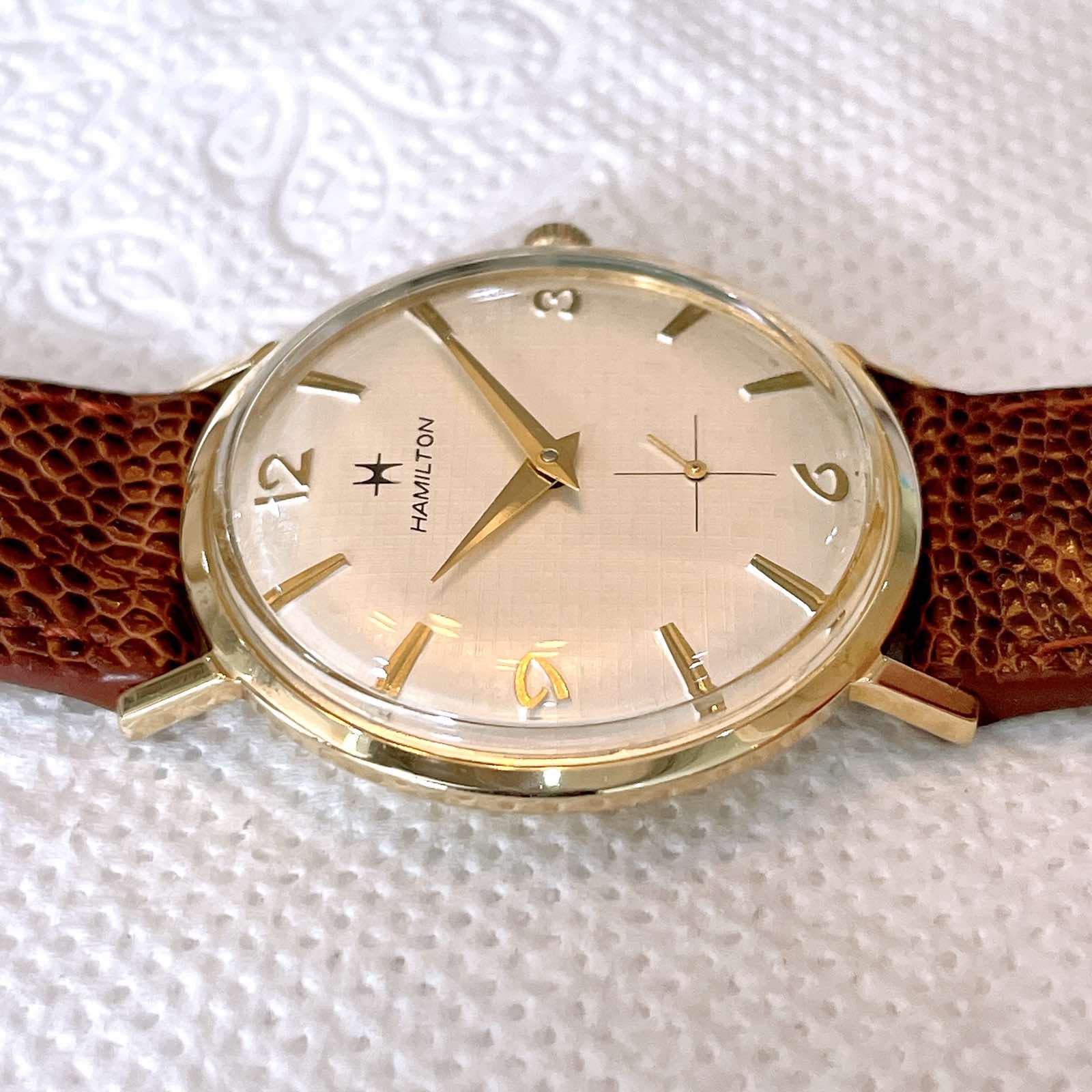 Đồng hồ cổ Hamilton lên dây vàng đúc 14k chính hãng thụy Sĩ