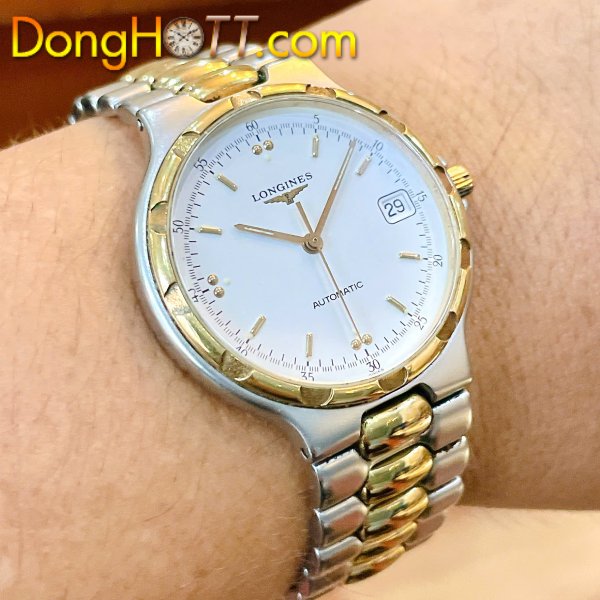 Đồng hồ LONGINES CONQUEST STEEL & 18k GOLD AUTOMATIC WATCH L1.620.3 chính hãng Thụy Sĩ