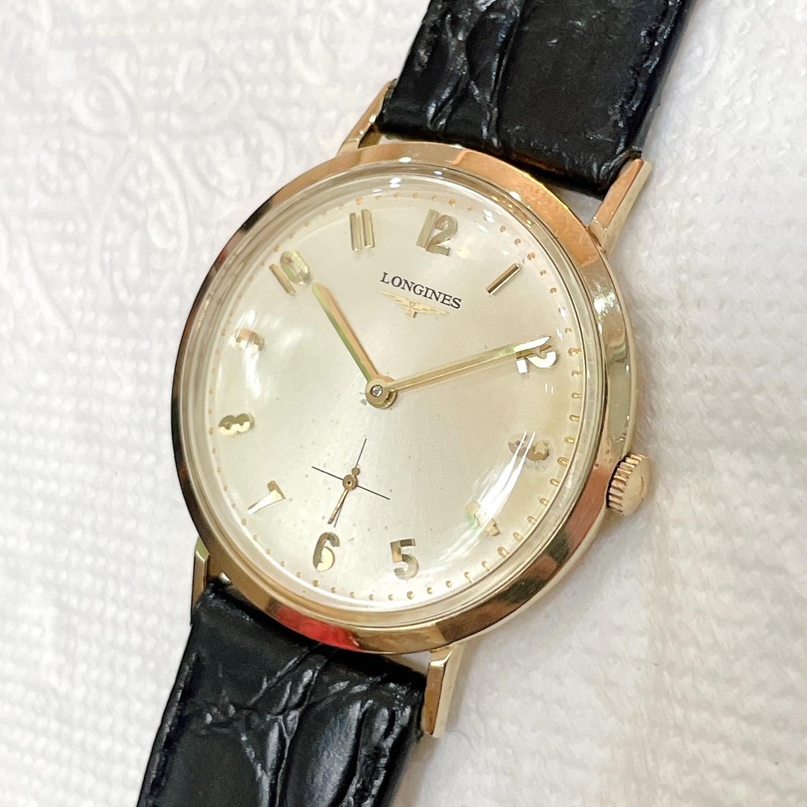 Đồng hồ cổ Longines lên dây siêu mỏng bọc vàng 10k Gold Filled chính hãng thụy Sĩ