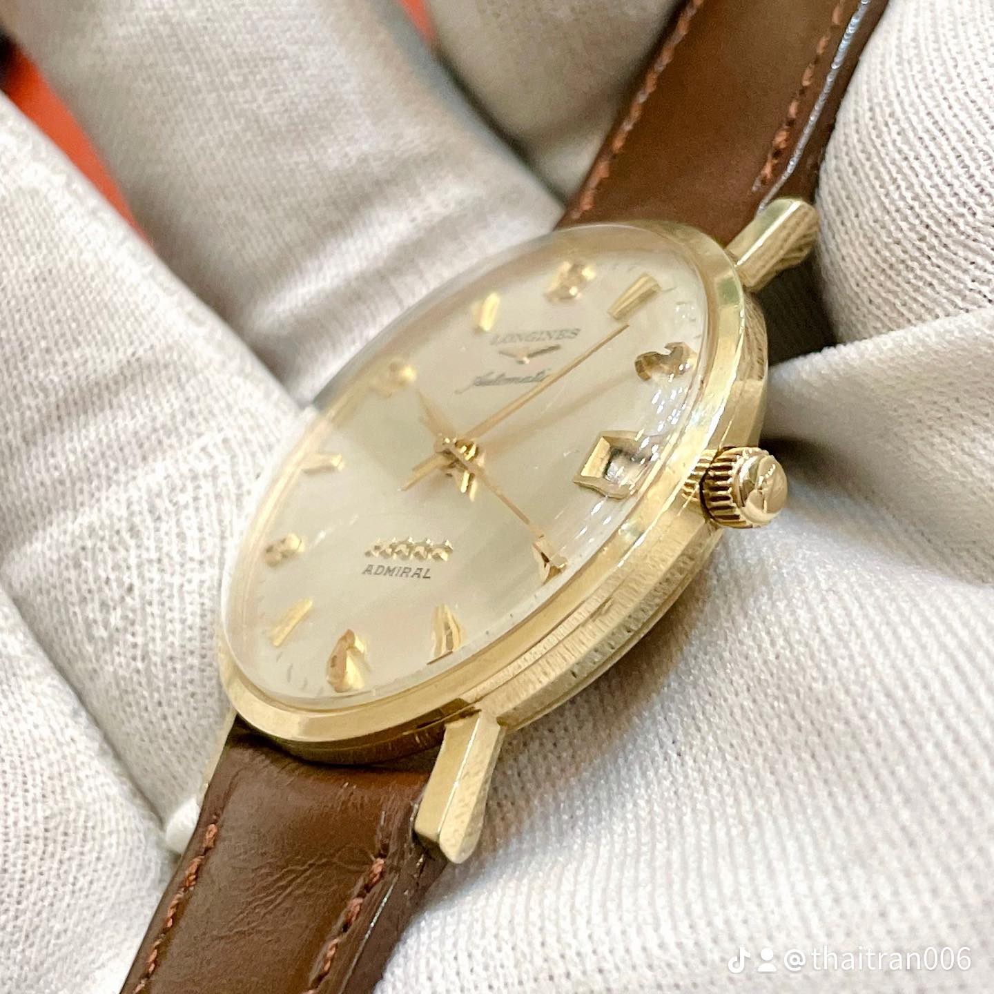 Đồng hồ cổ Longines đô đốc đại tướng quân 5 sao Automatic vàng đúc 14k chính hãng Thụy Sĩ