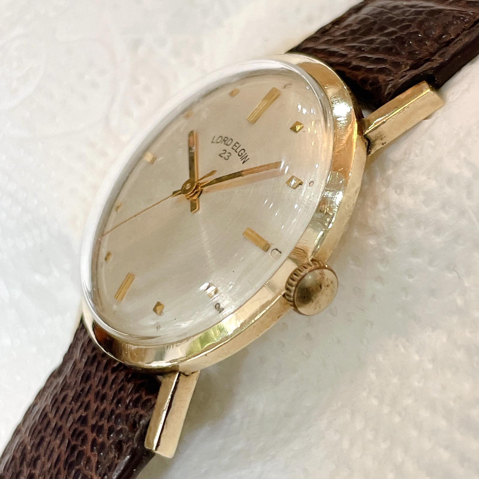 Đồng hồ cổ Lord Elgin lên dây bọc vàng 10k RGP chính hãng thụy Sĩ