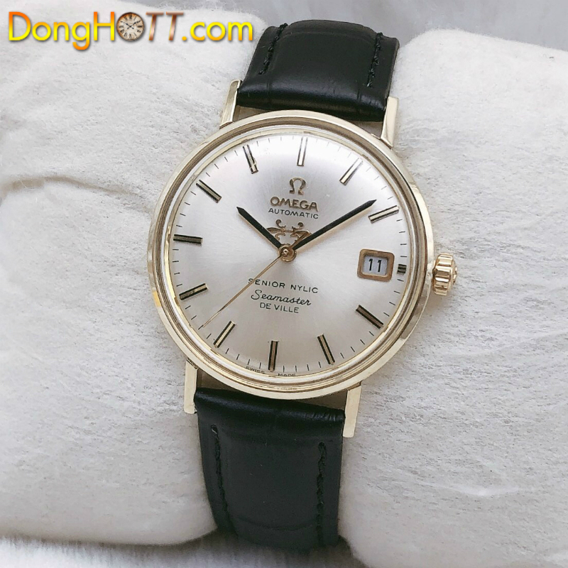 Đồng hồ cổ Omega Senior NYLIC Automatic Seamaster DE VILLE vàng đúc 14k nguyên khối