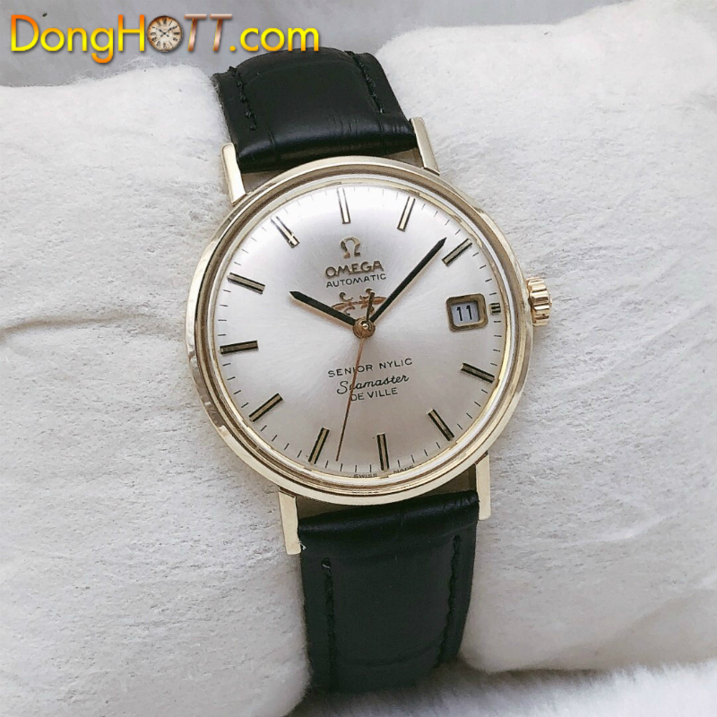 Đồng hồ cổ Omega Senior NYLIC Automatic Seamaster DE VILLE vàng đúc 14k nguyên khối