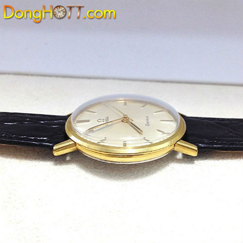 Đồng hồ cổ Omega Genenve xuất sứ Thụy Sĩ  với mặt số zin 3kim rất đẹp, vỏ-núm lắc kê vàng, đáy Ss thép không rỉ inox. 