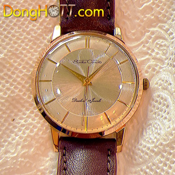Đồng hồ cổ SEIKO CROWN lên dây lacke vàng chính hãng nhật bản