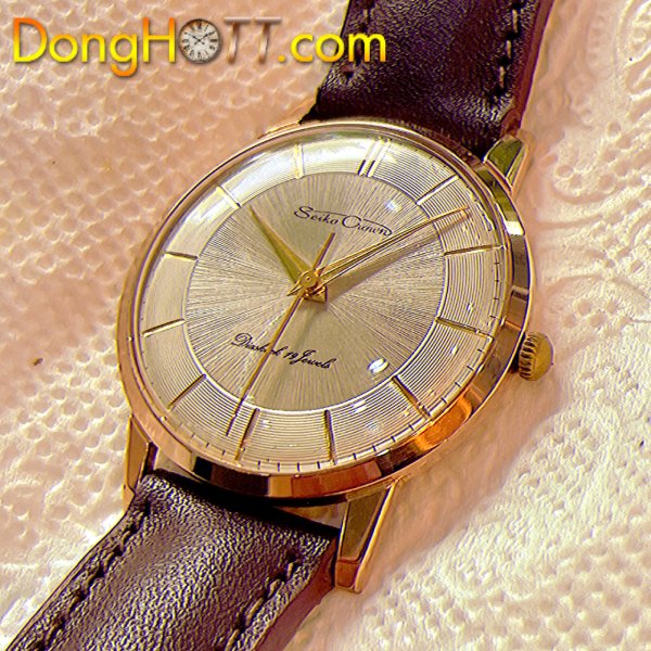 Đồng hồ cổ SEIKO CROWN lên dây lacke vàng chính hãng nhật bản
