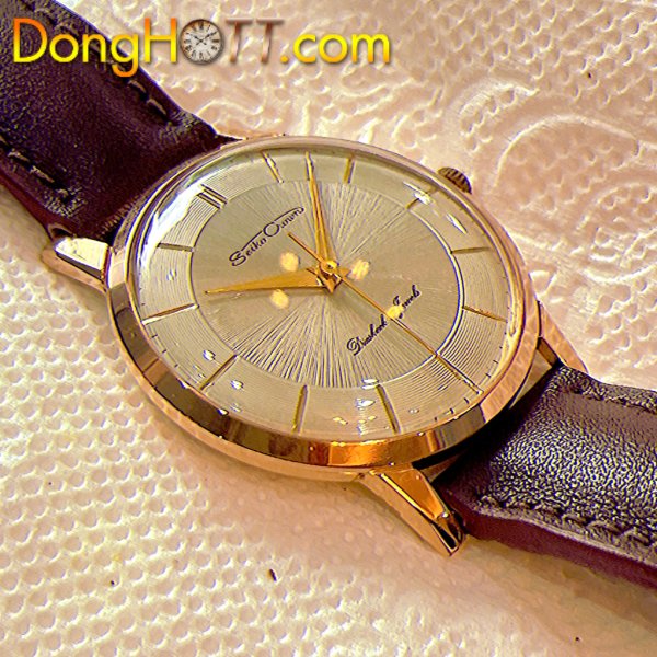 Đồng hồ cổ SEIKO CROWN lên dây lacke vàng chính hãng nhật bản