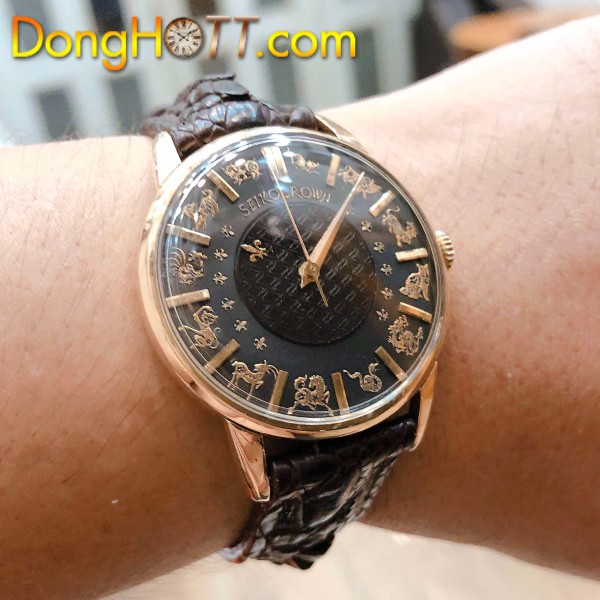 Đồng hồ cổ Seiko Crown kim đĩa bản đặc biệt 12 con giáp chính hãng nhật