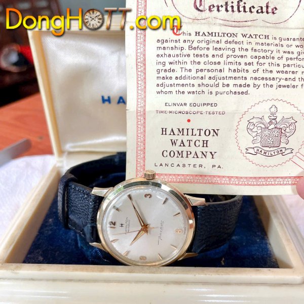 Đồng hồ cổ Hamilton Thin-0-matic vàng đúc 10k chính hãng thụy Sĩ 